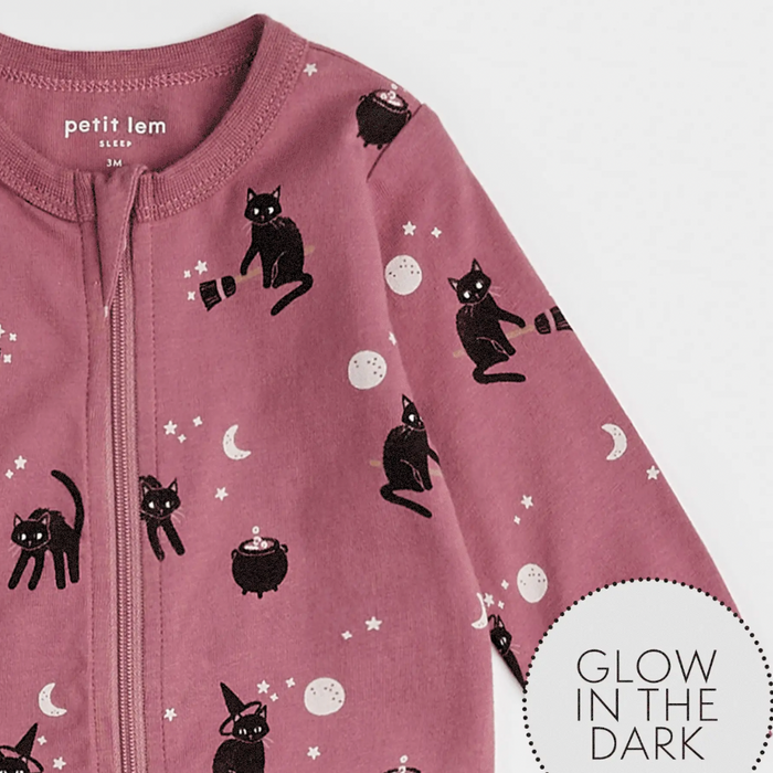Witchy Cats Glow in the Dark on Plum Sleeper
