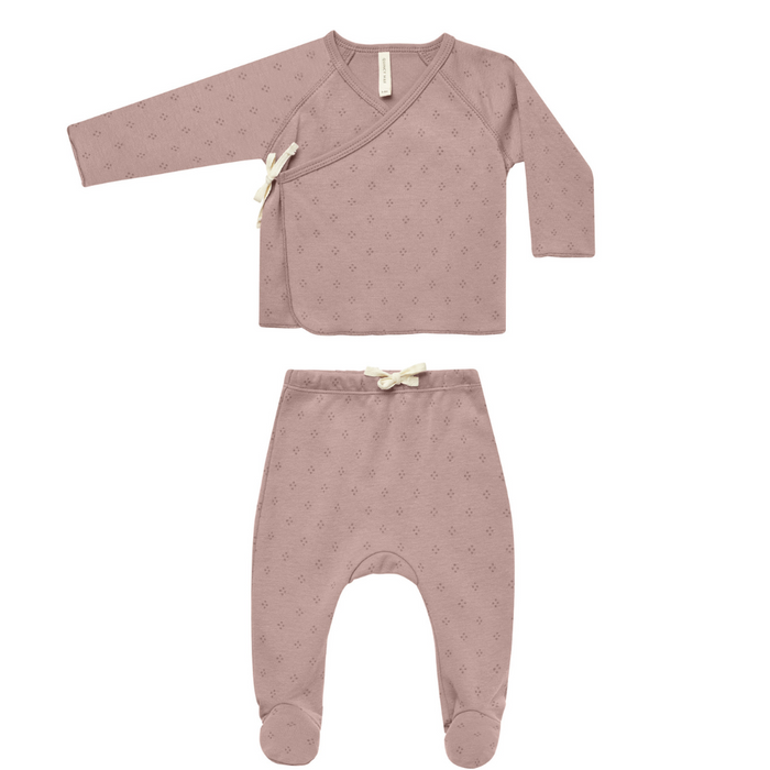 Wrap Top + Footed Pant Set || Dotty