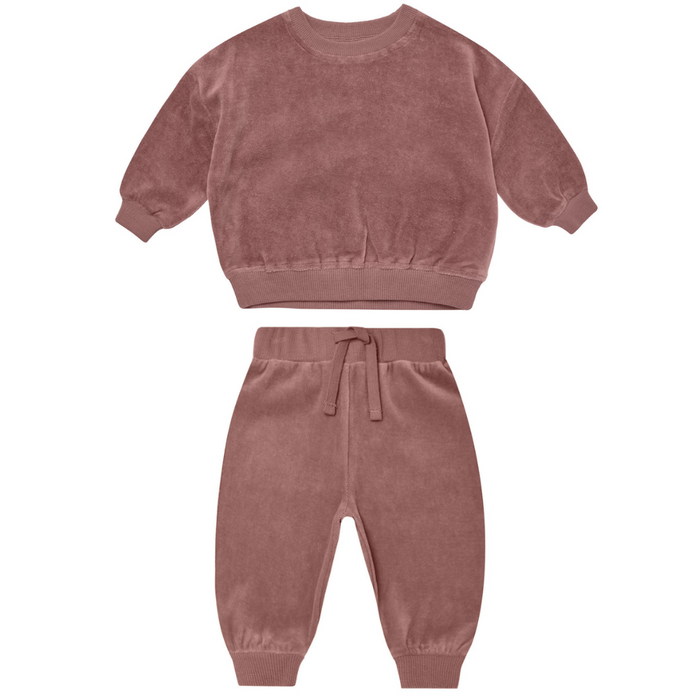 Velour Relaxed Sweatshirt + Sweatpant || Fig