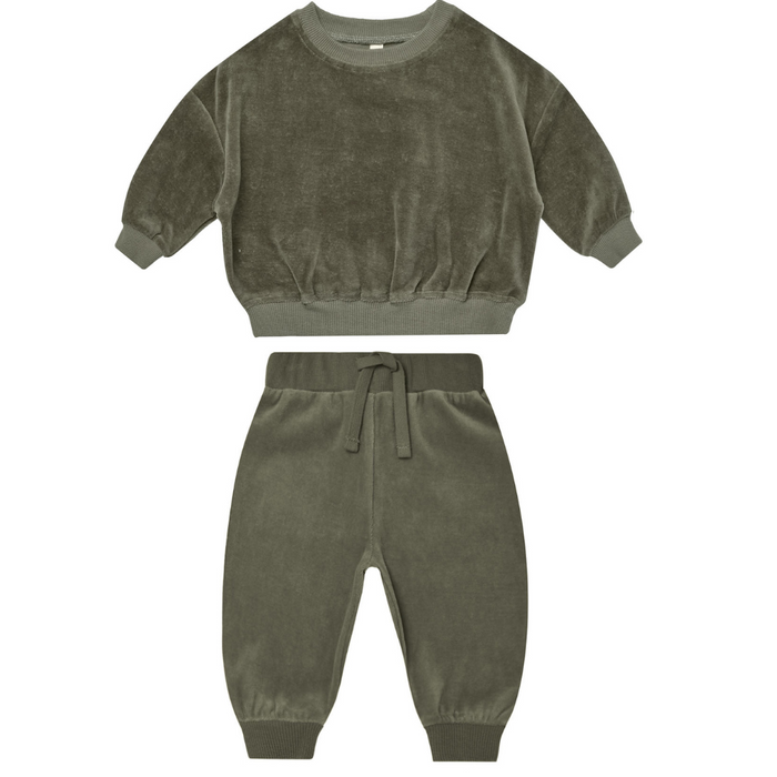 Velour Relaxed Sweatshirt + Sweatpant || Forrest