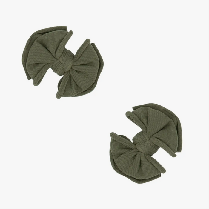 2PK Baby Fab Clips: Army Green