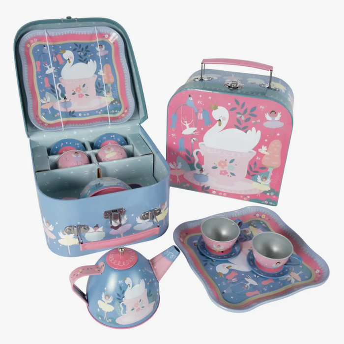 Tin Tea Set 7 Piece - Enchanted