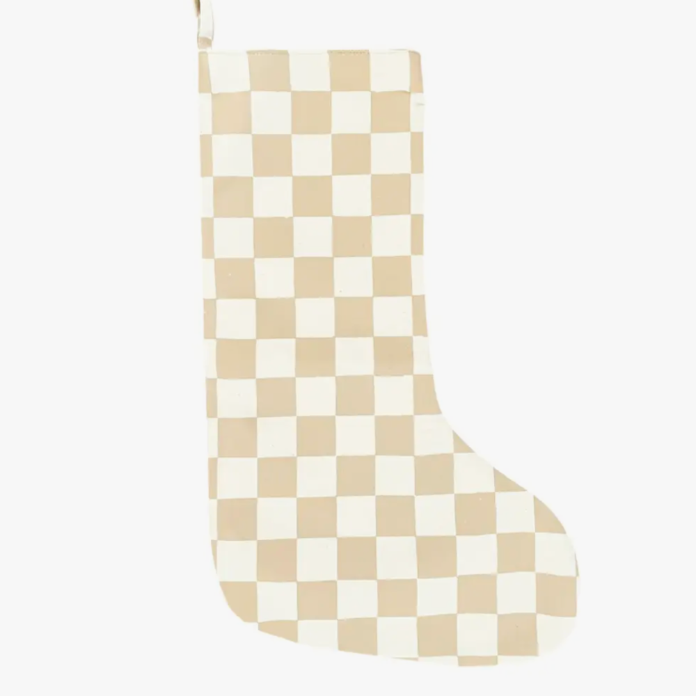 Checkered Taupe Stocking