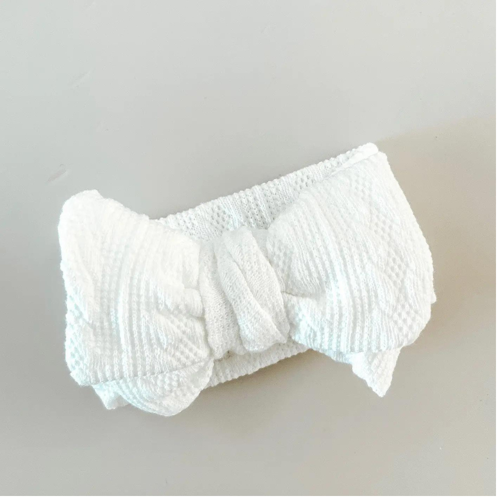 Knit Oversized Bow - White