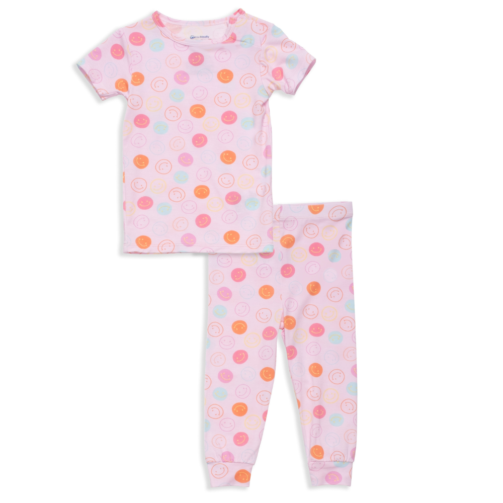 Pink Smile No Drama Modal Magnetic Toddler Pajama Set