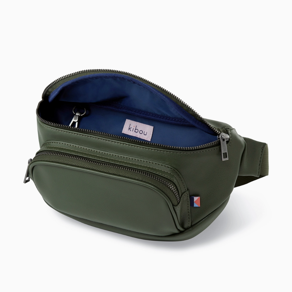 Diaper Belt Bag-Olive Green Vegan Leather