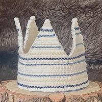 Blue Striped Cotton Quilted Crown
