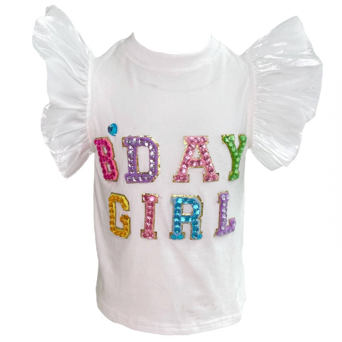 Birthday Girl Gem Ruffle Shirt