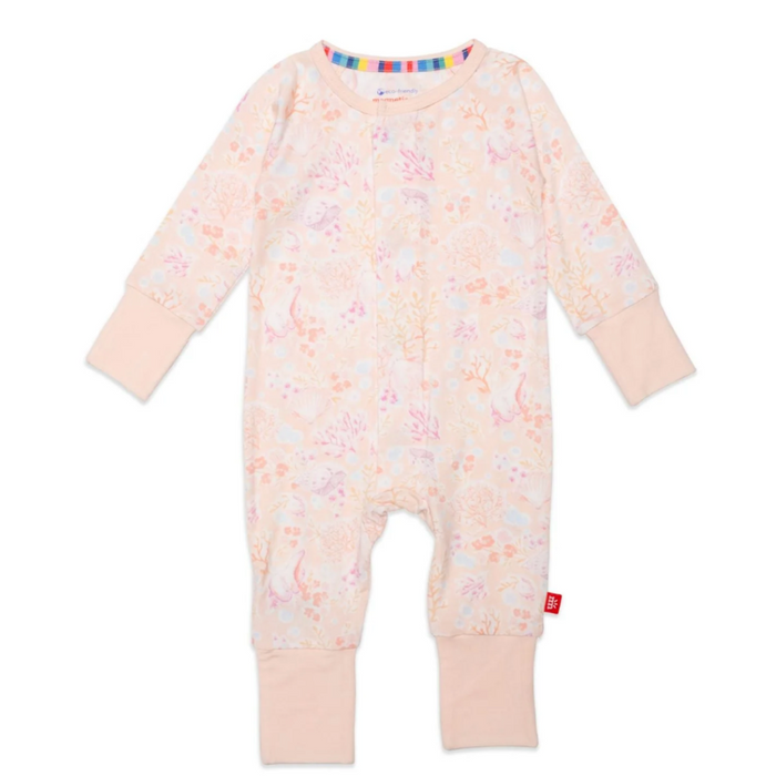 Coral Floral Modal Magnetic Convertible Coverall