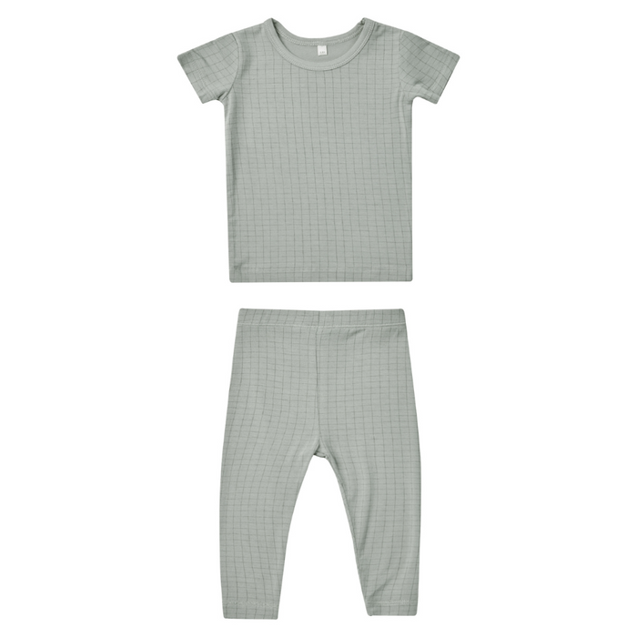 Bamboo Short Sleeve Pajama set || Grid