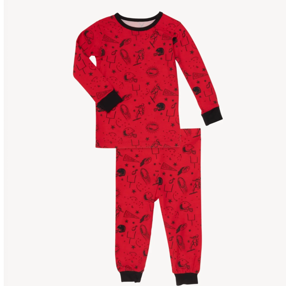 Red Game Day Magnetic Toddler PJ Set