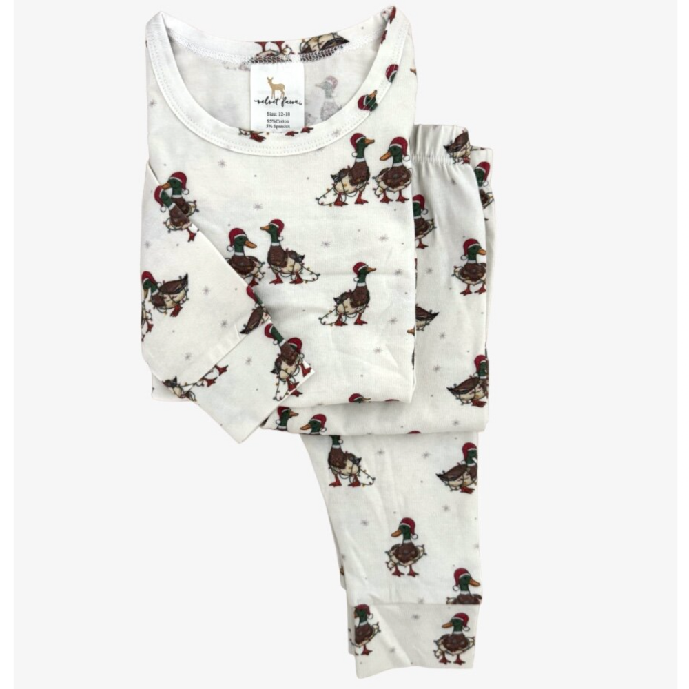 modal long sleeve pajama set || duck the halls