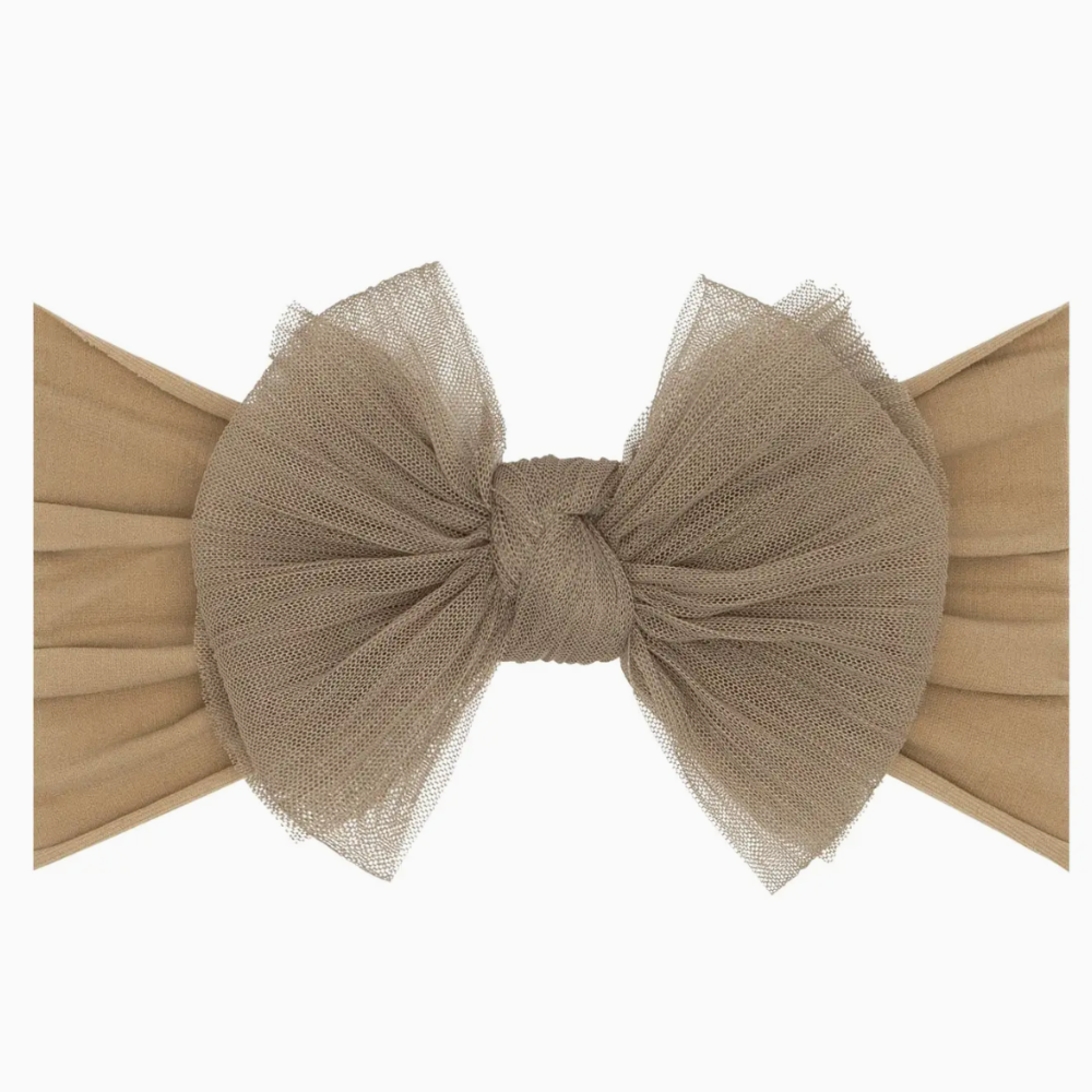 Tulle Fab Headband Bow-Latte