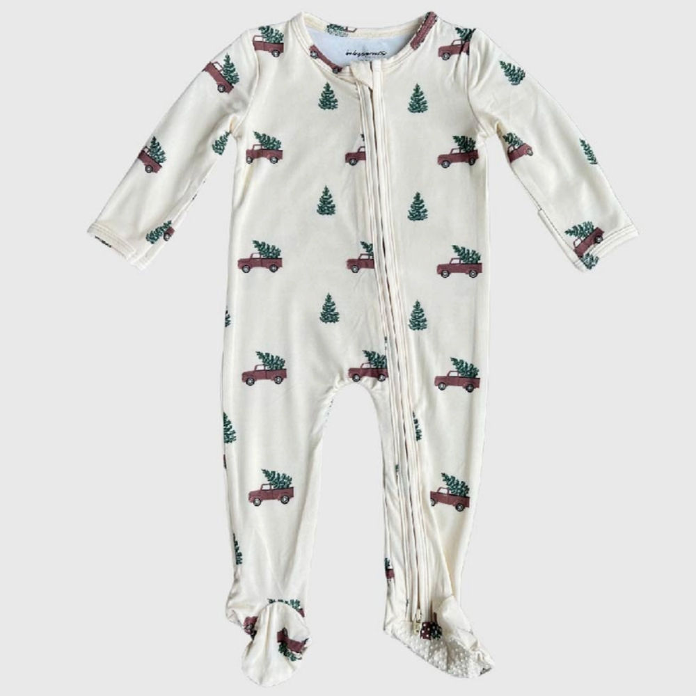 Christmas Truck Footie Romper