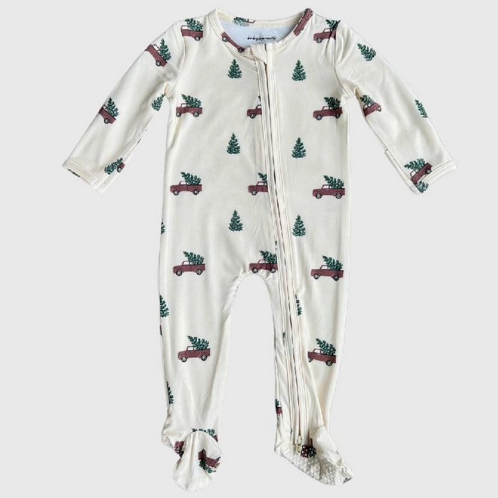 Christmas Truck Footie Romper