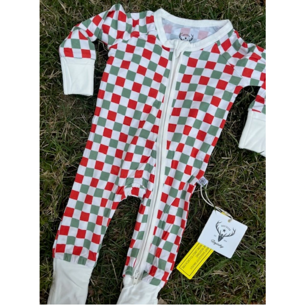 Christmas Checkerboard Romper