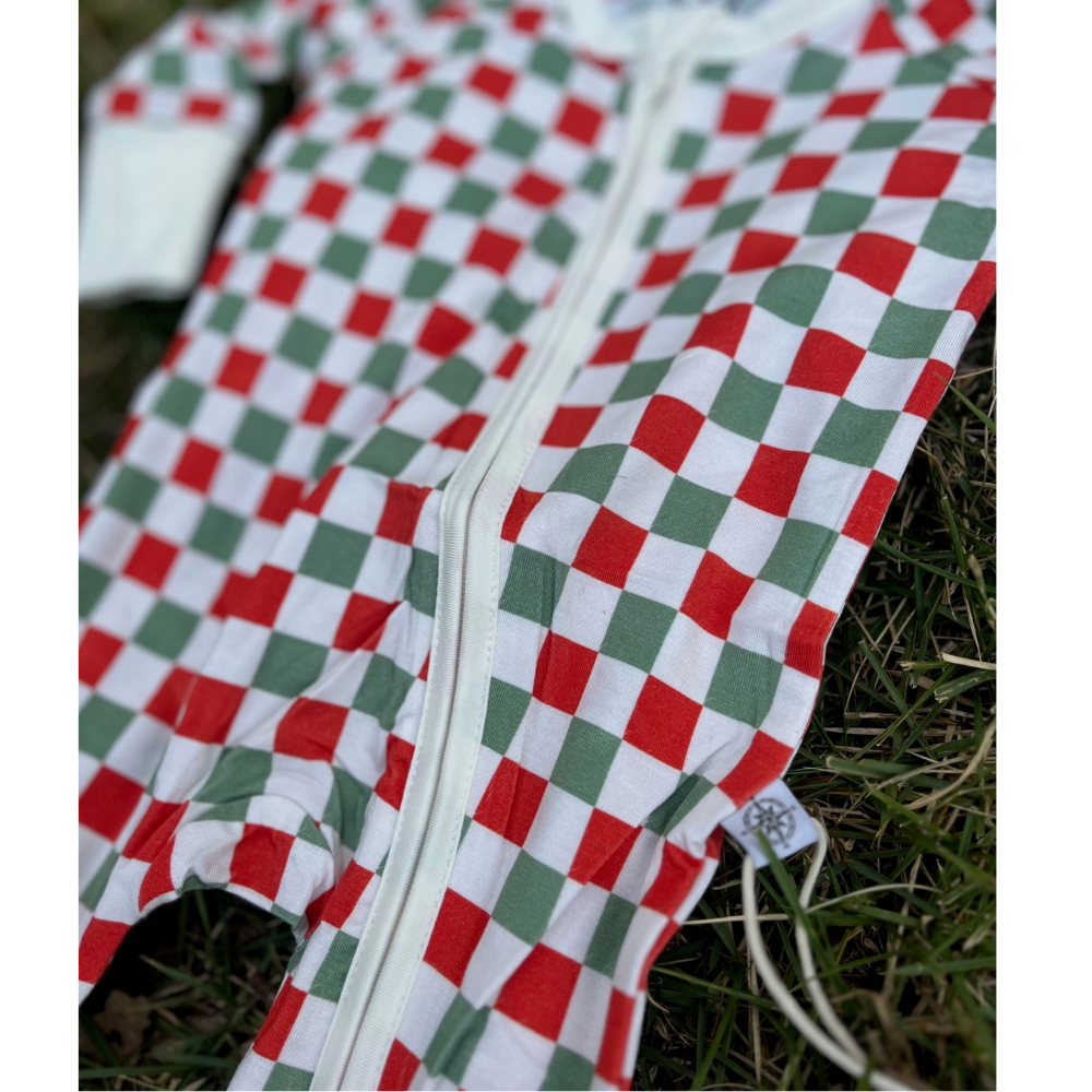 Christmas Checkerboard Romper