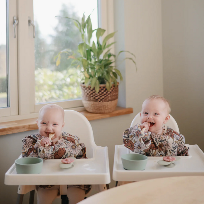 Long Sleeve Bib- Retro Flowers