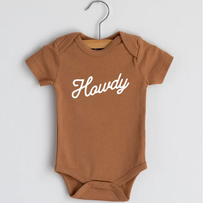 Long Sleeve Howdy Camel Bodysuit