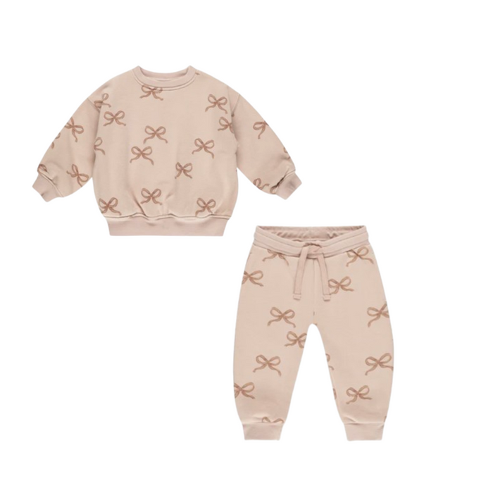 Relaxed Sweatshirt + Jogger Set || Bows