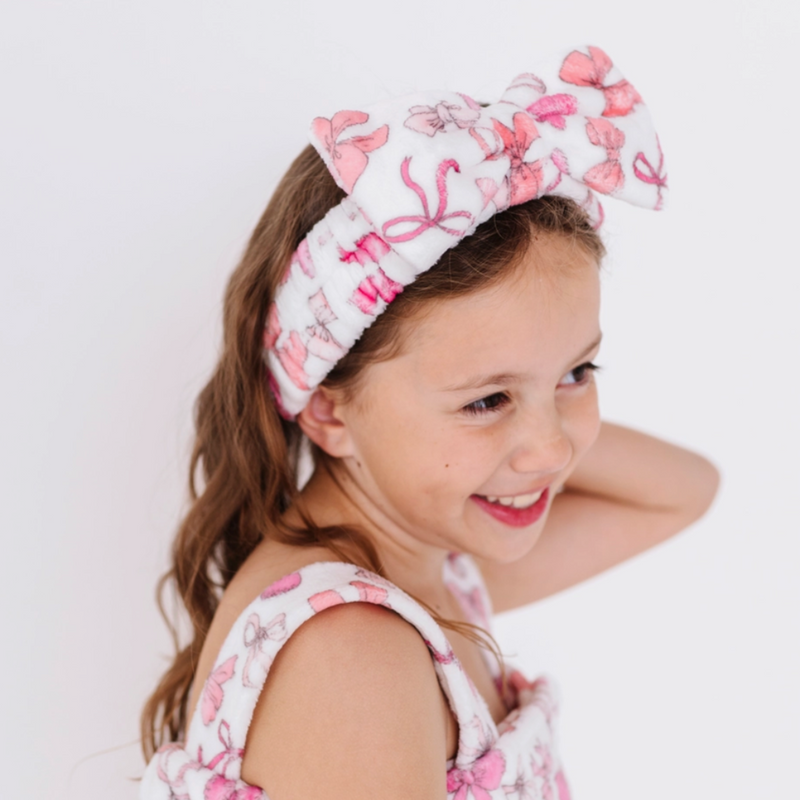 Plush Bow Skincare Headband