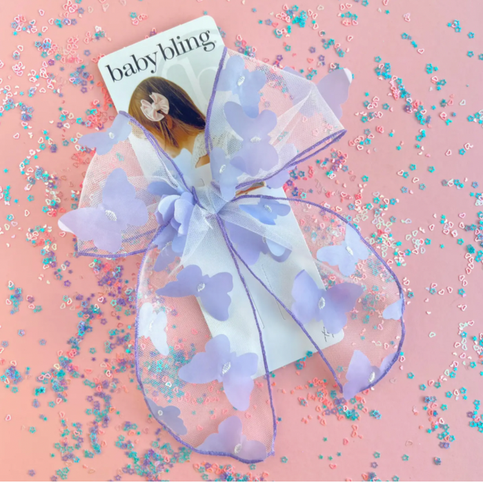 Big Belle Hair Bow Clip-Orchid butterfly