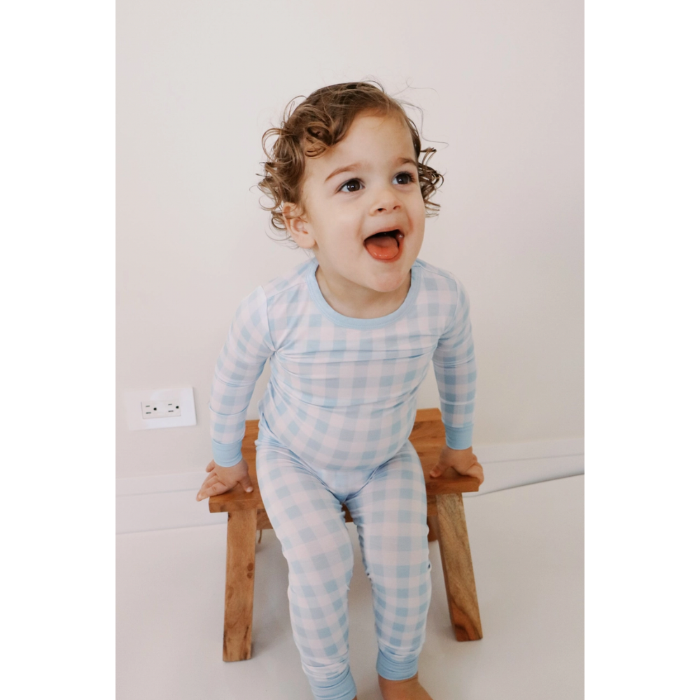 Gingham Long Sleeve Pj Set