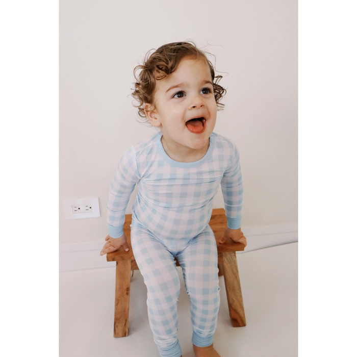 Gingham Long Sleeve Pj Set