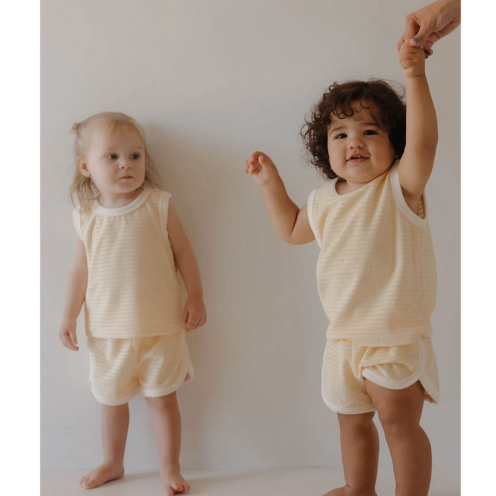 Terry Tank Short Set-Creamsicle