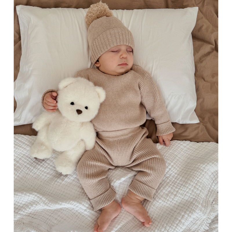 Baby Rib Bodysuit-Heather Beige