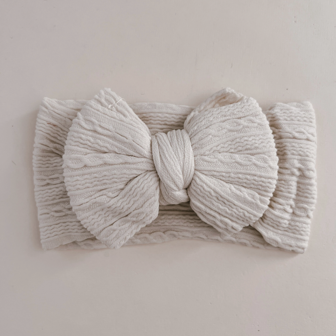 Luna + Luca Stretch Bow Headband - Cream