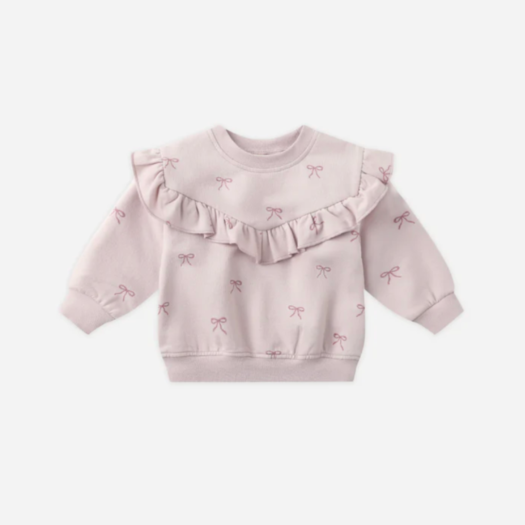 RUFFLE FLEECE SWEATSHIRT+SWEATPANTS || BOWS