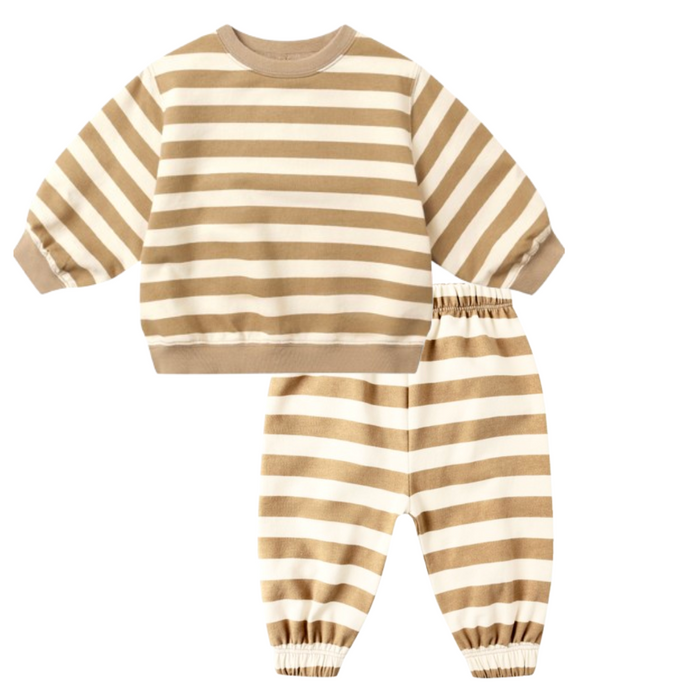 OVERSIZED CREW SWEATSHIRT+SWEATPANTS || GOLD STRIPE