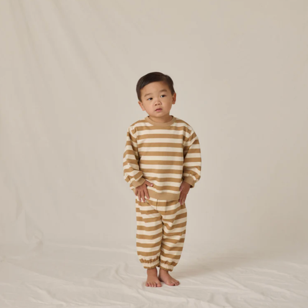 OVERSIZED CREW SWEATSHIRT+SWEATPANTS || GOLD STRIPE