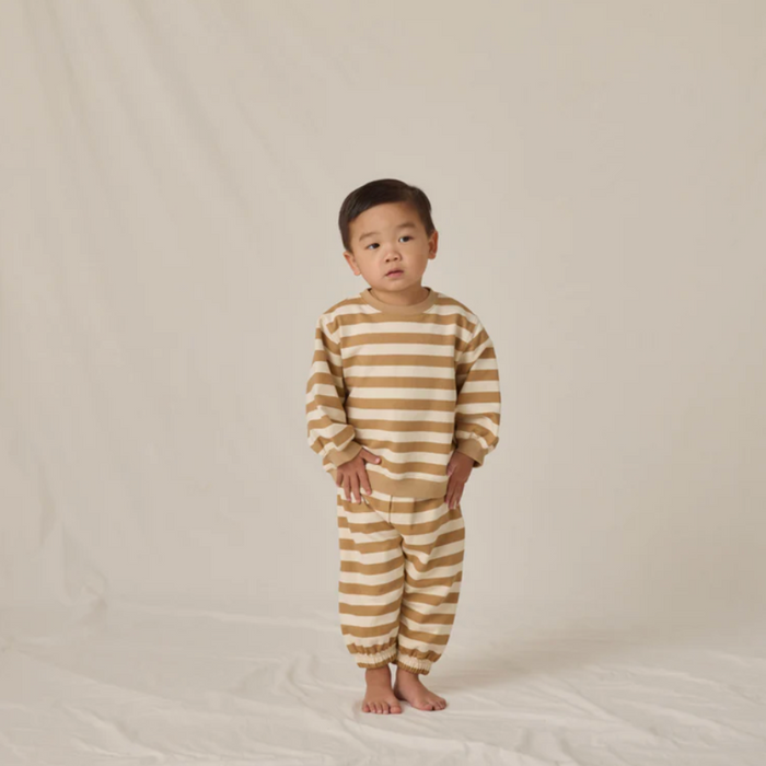 OVERSIZED CREW SWEATSHIRT+SWEATPANTS || GOLD STRIPE