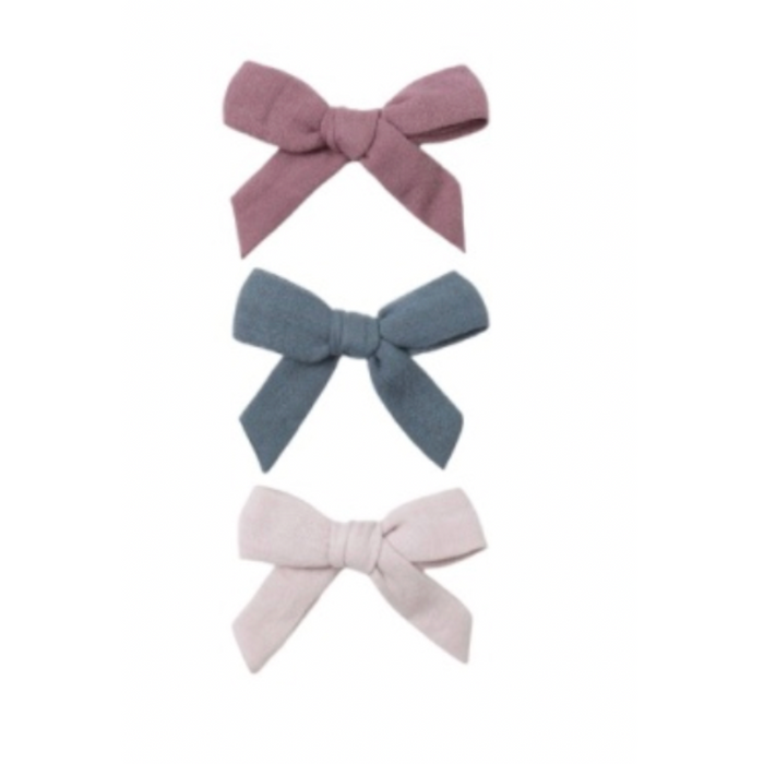 BOW W. CLIP, SET OF 3 || MULBERRY, OCEAN, LILAC