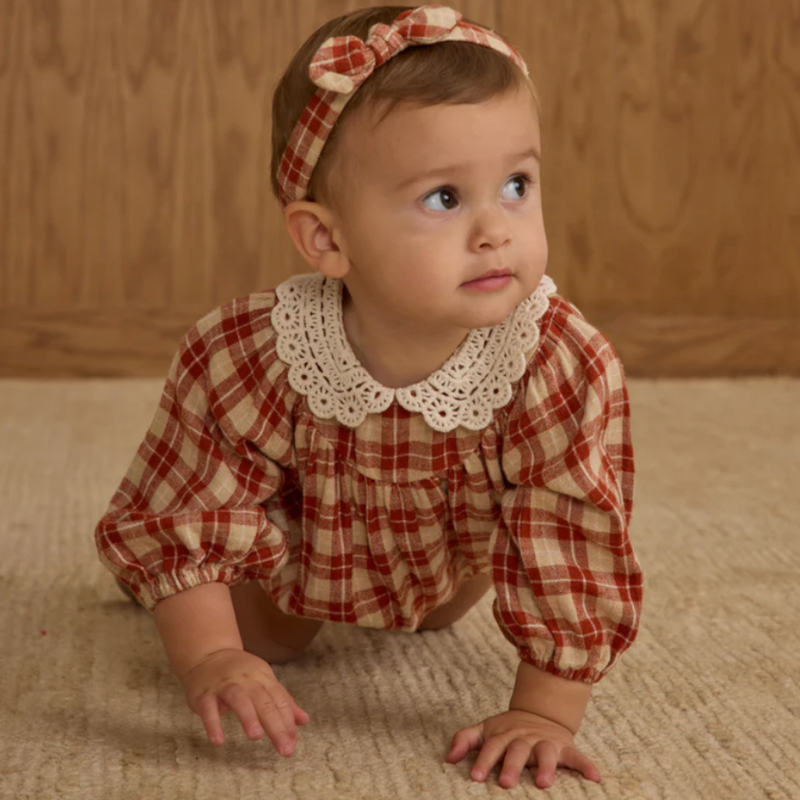 HEIDI ROMPER || RED PLAID