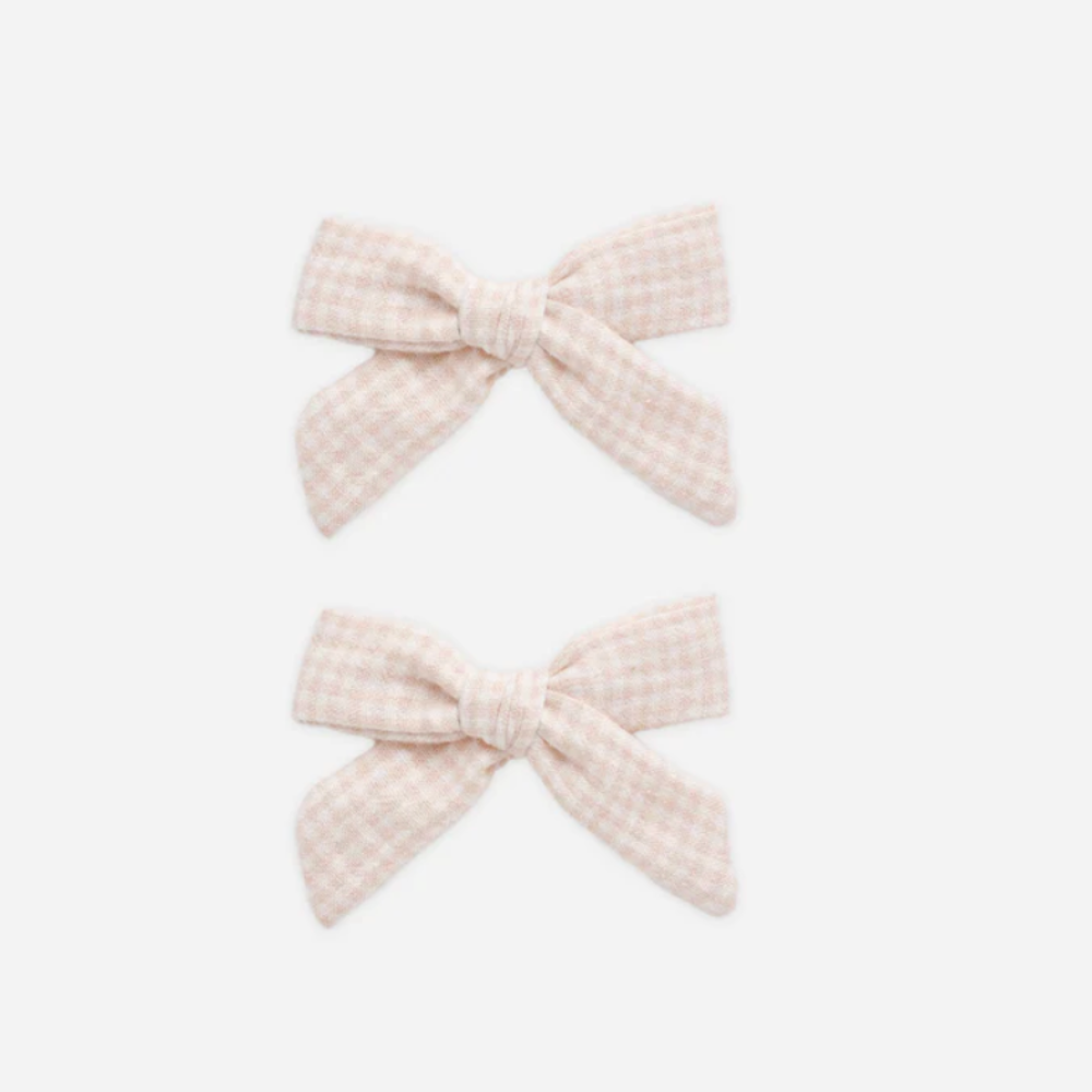 BOWS, SET OF 2 || PETAL GINGHAM