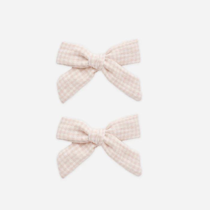 BOWS, SET OF 2 || PETAL GINGHAM