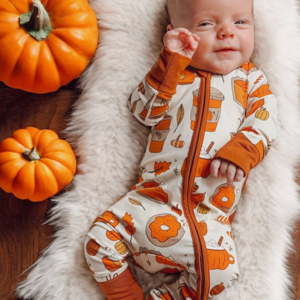 2-Way Convertible Zip Romper, Pumpkin Spice Latte