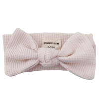 Organic Waffle Knot Bow- Snow