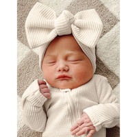 Organic Waffle Knot Bow- Snow