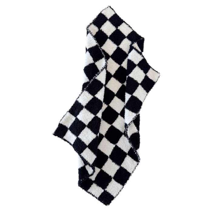 Phufy® Bliss Checkerboard Mini Blanket- Black
