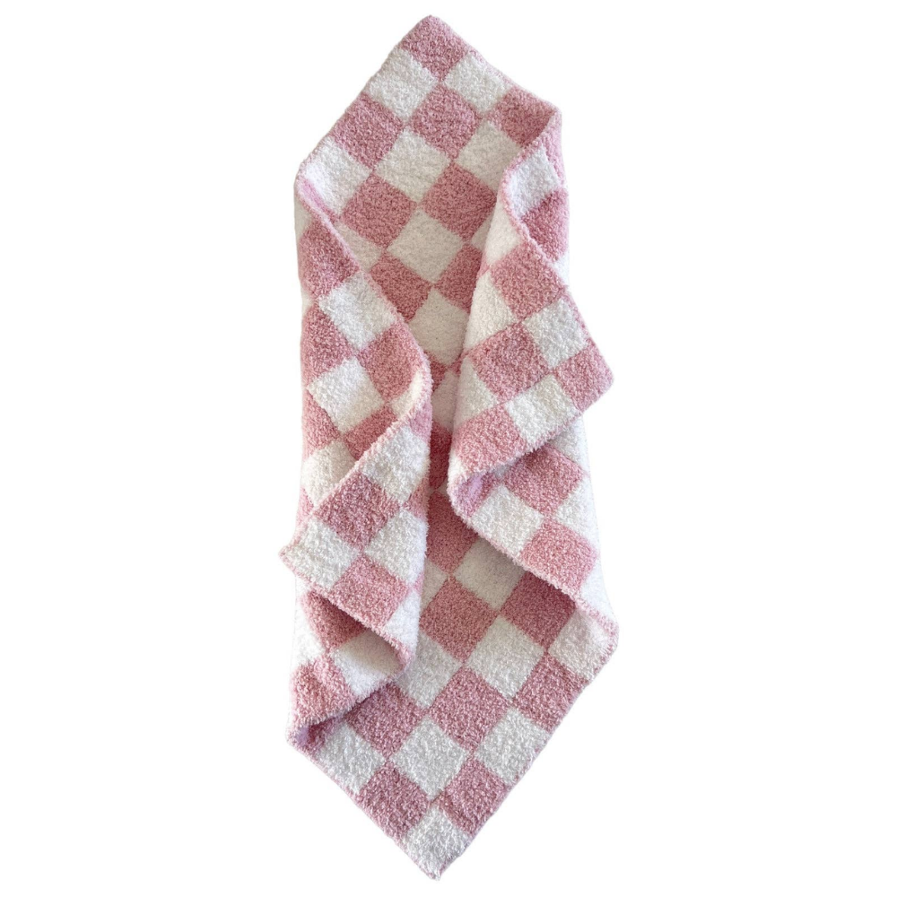 Phufy® Bliss Checkerboard Mini Blanket- Strawberry