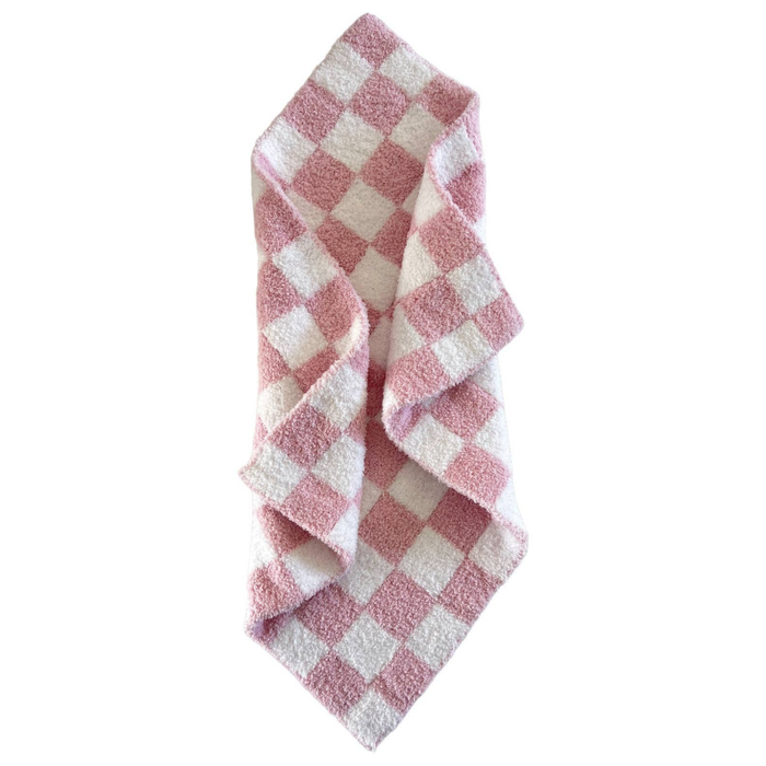 Phufy® Bliss Checkerboard Mini Blanket- Strawberry