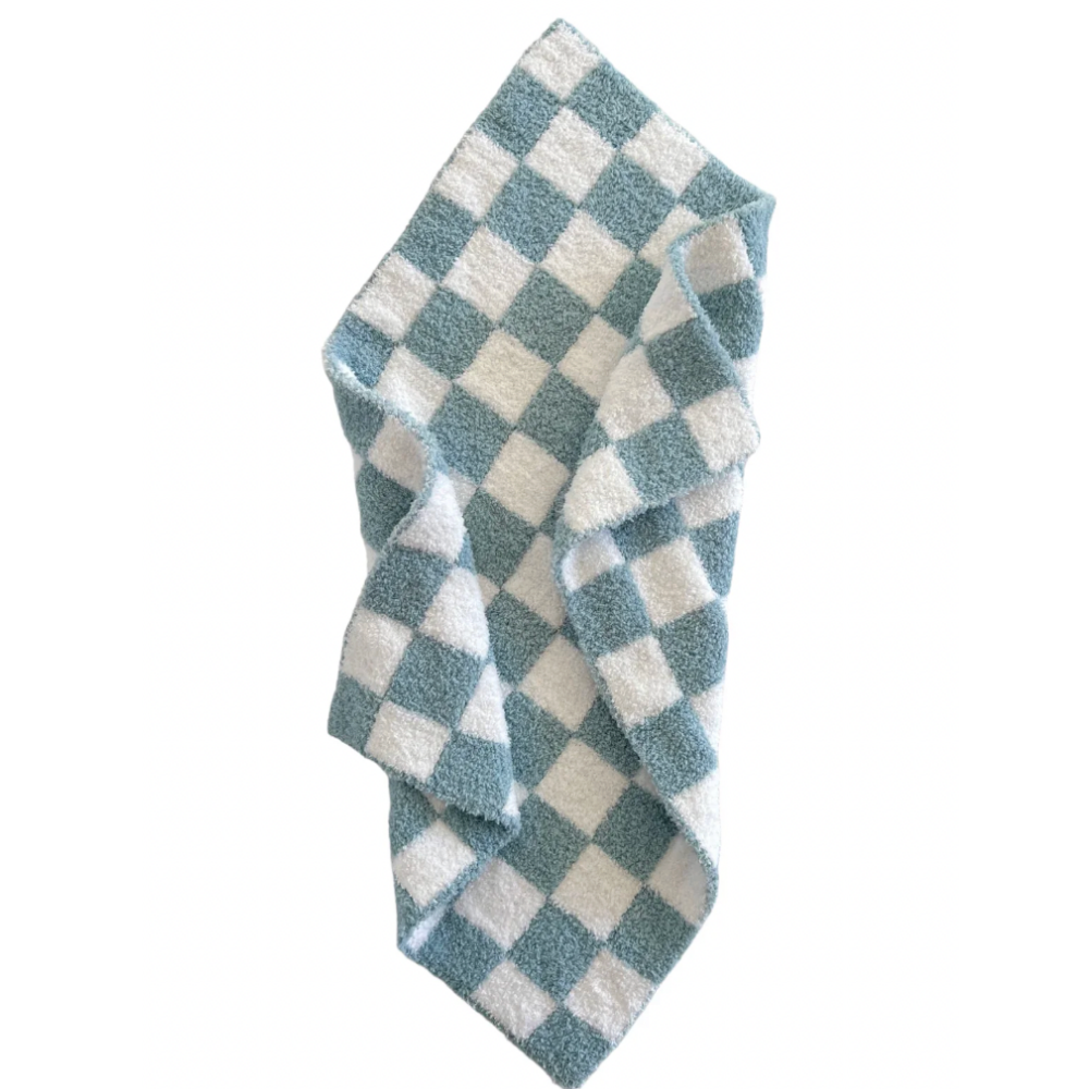 Phufy® Bliss Checkerboard Mini Blanket- Powder