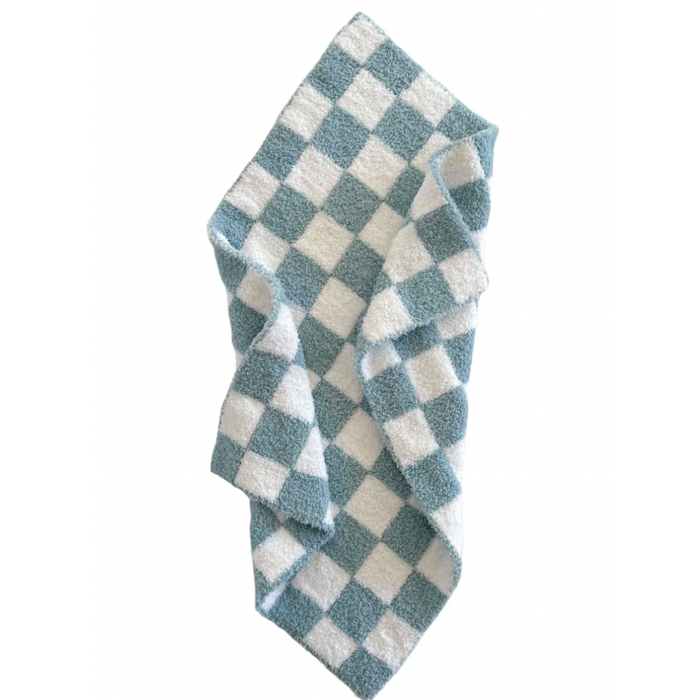 Phufy® Bliss Checkerboard Mini Blanket- Powder