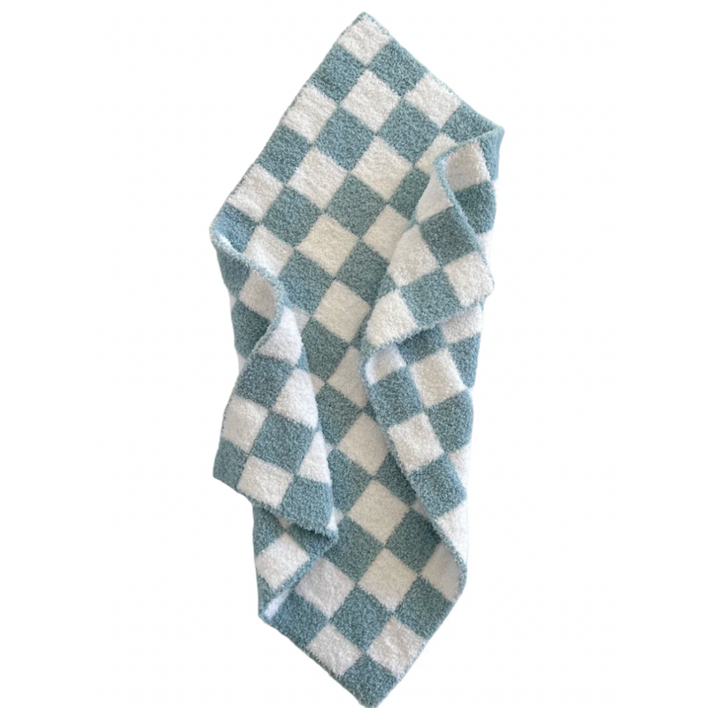 Phufy® Bliss Checkerboard Mini Blanket- Powder