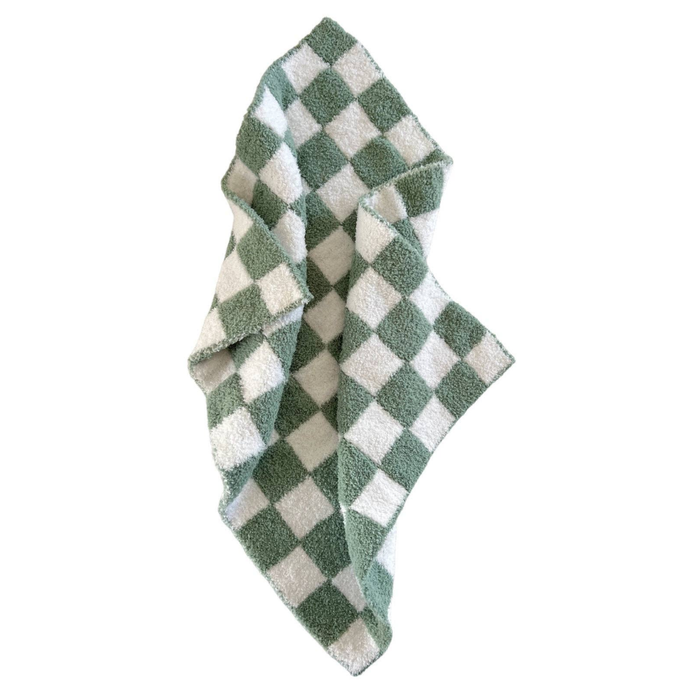 Phufy® Bliss Checkerboard Mini Blanket- Sage