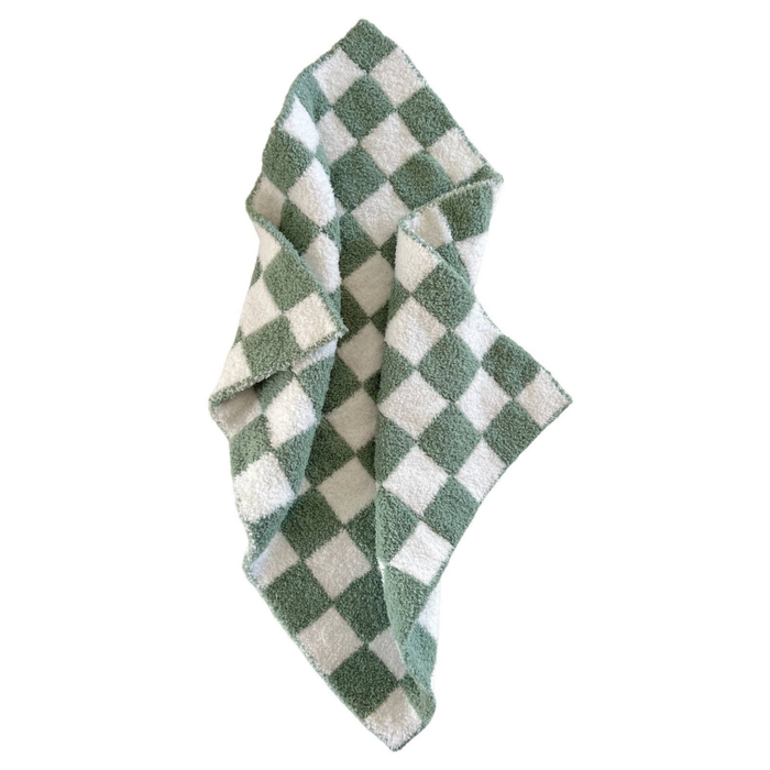 Phufy® Bliss Checkerboard Mini Blanket- Sage